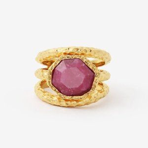 18k gold plated brass ring